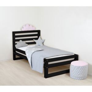 Dětská černá dřevěná jednolůžková postel Benlemi DeLuxe, 160 x 120 cm