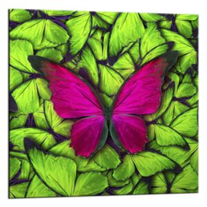 Obraz Styler Glasspik Green Butterfly, 20 x 20 cm
