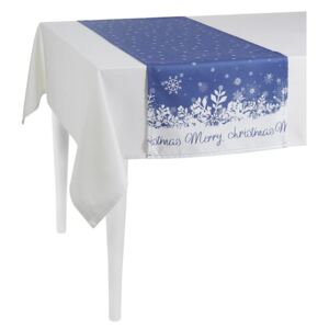 Modrý běhoun na stůl Apolena Honey Christmas, 40 x 140 cm