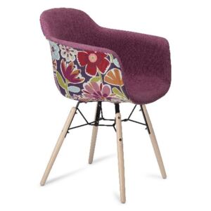 Růžová jídelní židle s nohami z bukového dřeva Furnhouse Flame