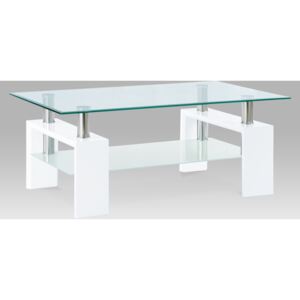Autronic Konferenční stolek skleněný | 110x60x45cm Barva: bílá AUAF-1024 WT