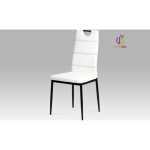 Autronic Jídelní židle koženková 43x41x97x48cm Barva: bílá AUAC-1220 WT