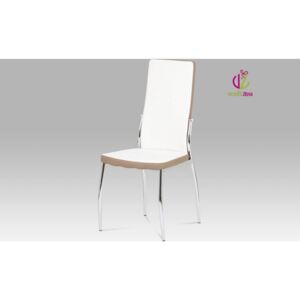 Autronic Jídelní židle koženková 45x43x100x46cm Barva: bílá AUAC-1693 WT