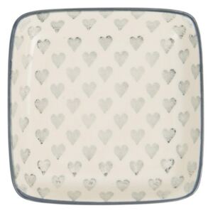 Mini keramický talířek Grey Hearts