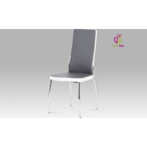 Autronic Jídelní židle koženková 45x43x100x46cm Barva: šedá AUAC-1693 GREY