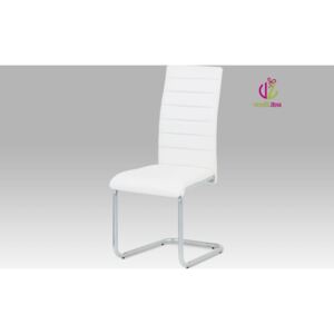Autronic Jídelní židle koženková 43x40x98x46cm Barva: bílá AUDCL-102 WT