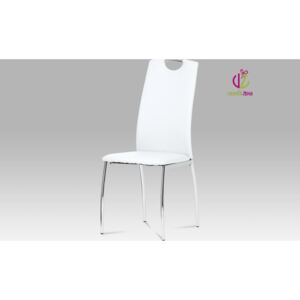Autronic Jídelní židle koženková 43x43x100x46cm Barva: bílá AUDCL-419 WT