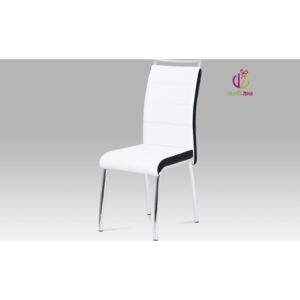 Autronic Jídelní židle koženková 43x43x100x48cm Barva: bílá AUDCL-403 WT