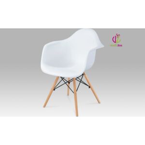 Autronic Jídelní židle plastová 40x45x83x45cm Barva: bílá AUCT-719 WT1