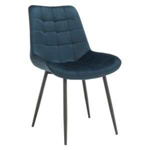 Jídelní židle SARIN sametová látka Velvet modrá, kov černý