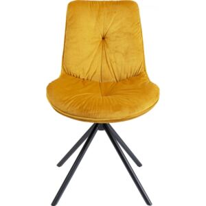 KARE DESIGN Žlutá čalouněná jídelní židle Mila