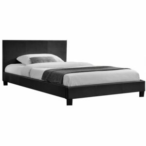 Manželská postel 160x200 cm s lamelovým roštem černá ekokůže TK3019