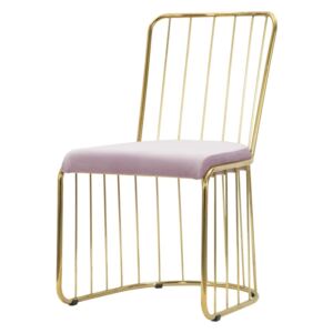 Sada 2 růžových židlí s konstrukcí ve zlaté barvě Mauro Ferretti Sedia