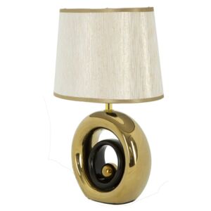Bílá stolní lampa s konstrukcí ve zlaté barvě Mauro Ferretti Round