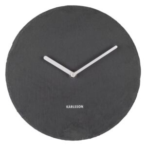 Černé nástěnné břidlicové hodiny Karlsson Slate, ⌀ 25 cm
