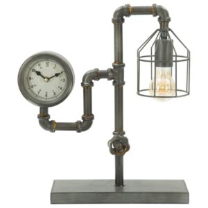 Stolní lampa s hodinami Mauro Ferretti Industry Clock, 38,5 x 43,2 cm