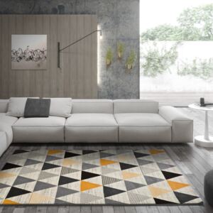 Šedý koberec Universal Leo Triangles, 140 x 200 cm