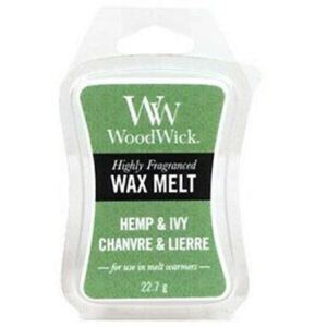 WoodWick - vonný vosk Hemp & Ivy (Konopí a břečťan) 23g (Popínavý břečťan se snoubí s aromatickou šalvějí a zemitým pačuli.)