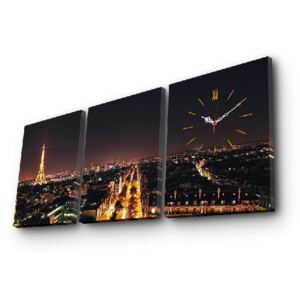 Nástěnné obrazové hodiny Paříž, 96 x 40 cm
