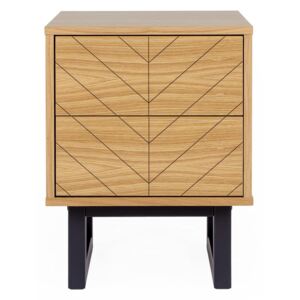 Noční stolek z březového dřeva Woodman Mora Herringbone Print