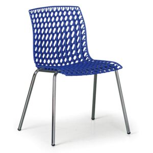 B2B Partner Plastová jídelní židle PERFO, modrá + Záruka 7 let