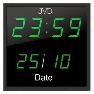 Velké svítící digitalní nástěnné hodiny JVD DH41.1 se zelenými číslicemi ()