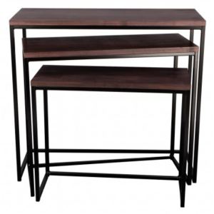 Konferenční stolek Giewont - set 3 kusů (černá/javor)