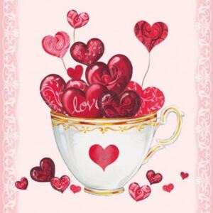 Ubrousky Cup of Hearts 33x33 cm, 20 ks