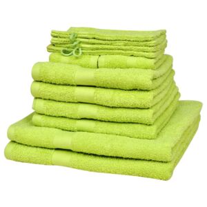 Sada ručníků a osušek 12 ks bavlna 500 g/m² jablkově zelená