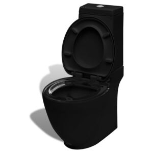 Černá čtvercová keramická toaleta