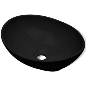 Luxusní keramické oválné umyvadlo - 40 x 33 cm - černé