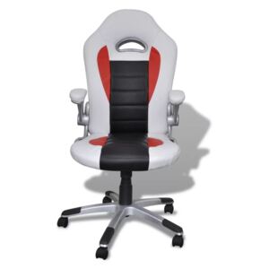 Kancelářská židle z umělé kůže s moderním designem, bílá
