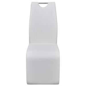 Jídelní židle 4 ks konzolové umělá kůže bílé
