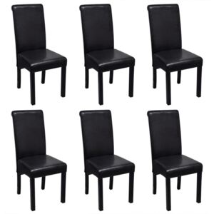 Jídelní židle 6 ks umělá kůže černá