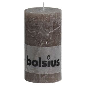Bolsius rustikální válcové svíčky 130 x 68 mm, hnědošedé, 6 ks