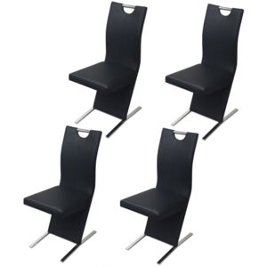 Jídelní židle 4 ks z umělé kůže, černé