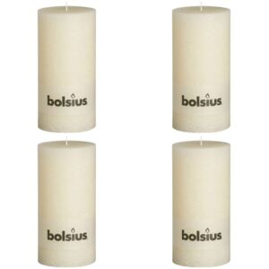 Bolsius Rustikální válcová svíčka 4 ks 200x100 mm slonovinová