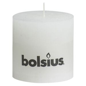 Bolsius Rustikální válcová svíčka 6 ks 100x100 mm bílá