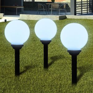 Zahradní solární LED zapichovací kulaté svítidlo - 20 cm - 3 ks