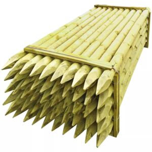 Špičaté plotové sloupky 50 ks dřevo 10x240 cm