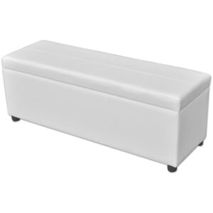 Dlouhá lavice s úložným prostorem dřevěná bílá