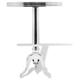 Odkládací stolek kulatý hliníkový stříbrný