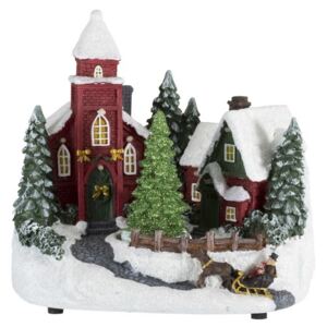 Svítící vánoční domek Winter - 11*17*18cm