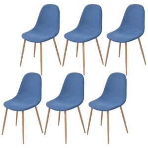 Jídelní židle 6 ks textilní modré