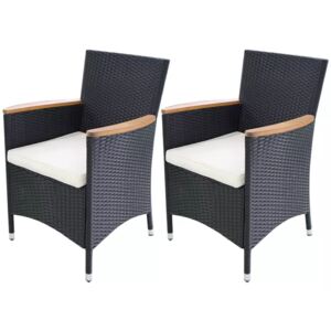 Zahradní židle 2 ks černý polyratan 59x60x88 cm