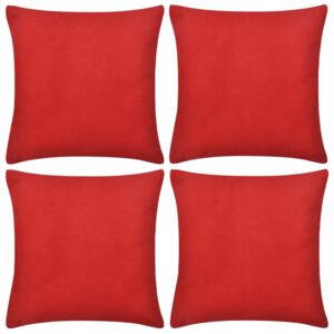 4 červené povlaky na polštářky 40 x 40 cm