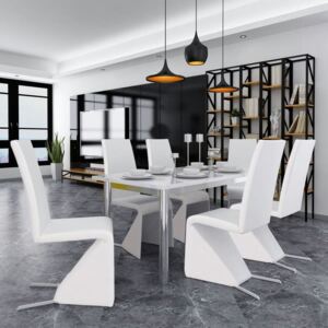 Konzolové jídelní židle 2 ks z umělé kůže, bílé