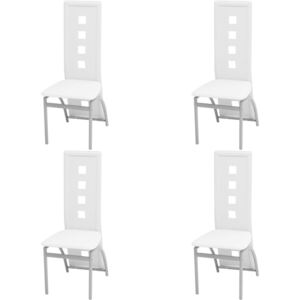 Jídelní židle 4 ks umělá kůže bílá