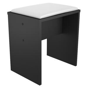 Praktický taburet stolička s čalouněným sedákem Černá struktura
