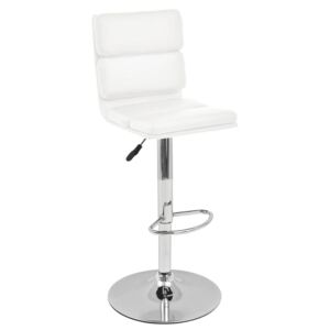 Otočné barové židle 2 ks z umělé kůže bílé